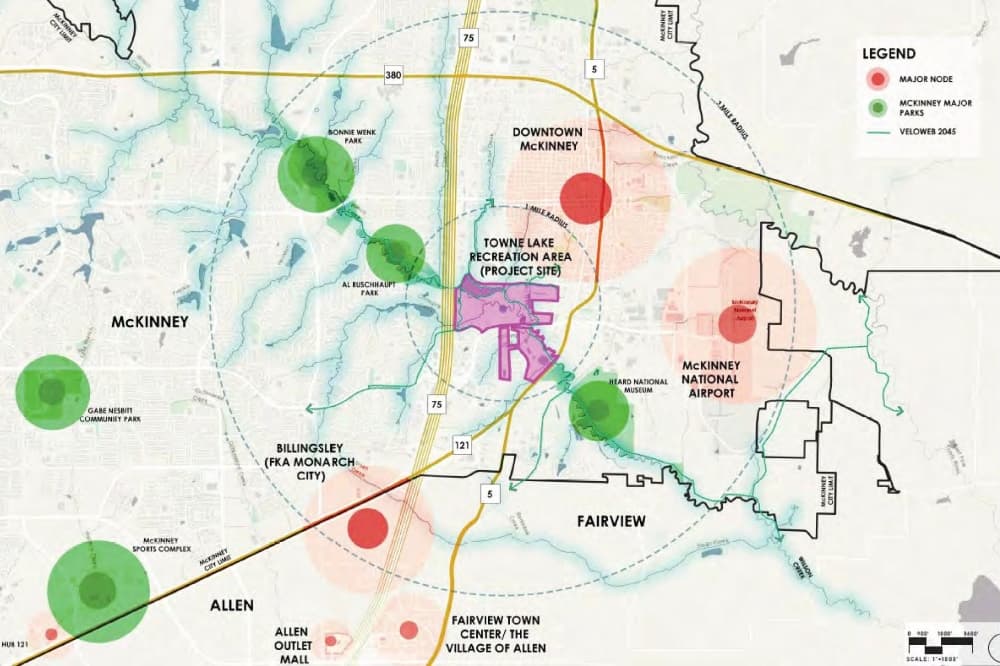 McKinney's Towne Lake Park is located centrally to various ongoing and future development projects in the area. (Courtesy City of McKinney)