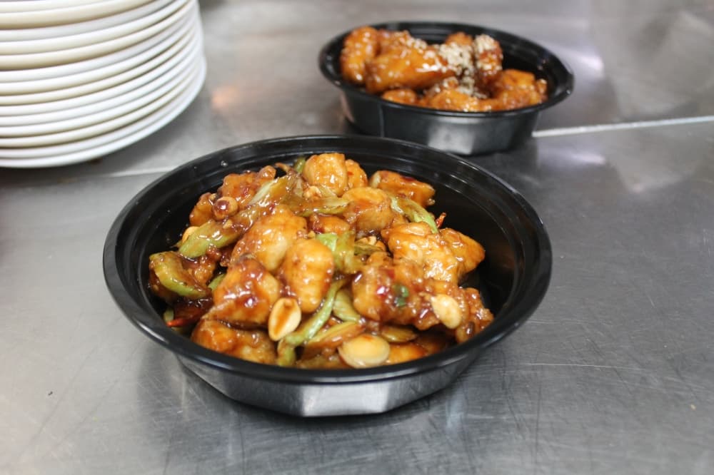 Kung Pao Chicken (front) and Sesame Chicken (back).