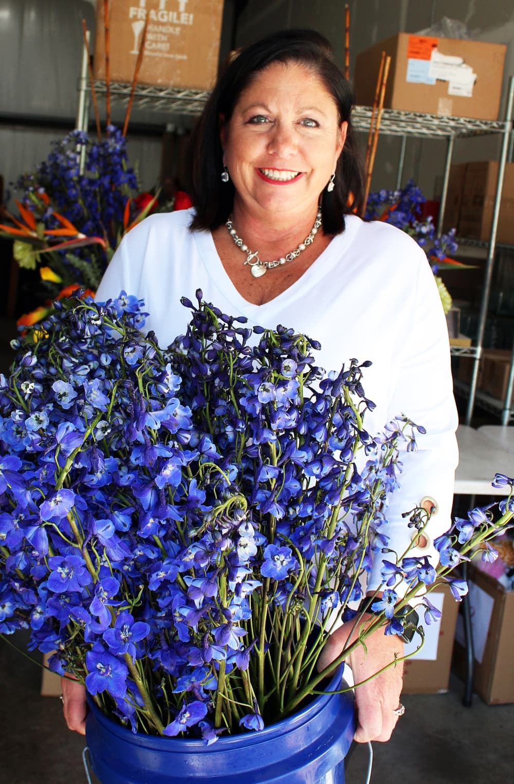 Kristen Bullard, owner of Full Bloom, chose to locate her business in a Frisco warehouse because it has room for growth. (Karen Chaney/Community Impact)