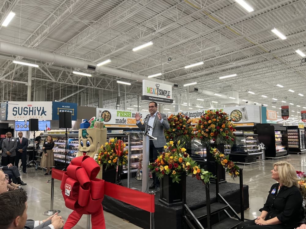 man at podium