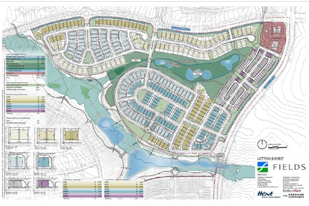 Frisco Mayor Jeff Cheney's presentation included a lotting exhibit of Brookside village's north side. (Courtesy Cheney Group)