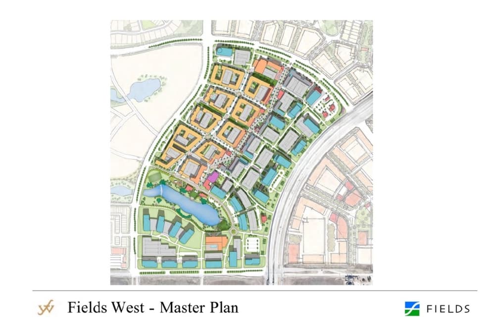 Frisco Mayor Jeff Cheney's presentation included a master plan for the Fields West village, which will be located east of Brookside village. (Courtesy Cheney Group)