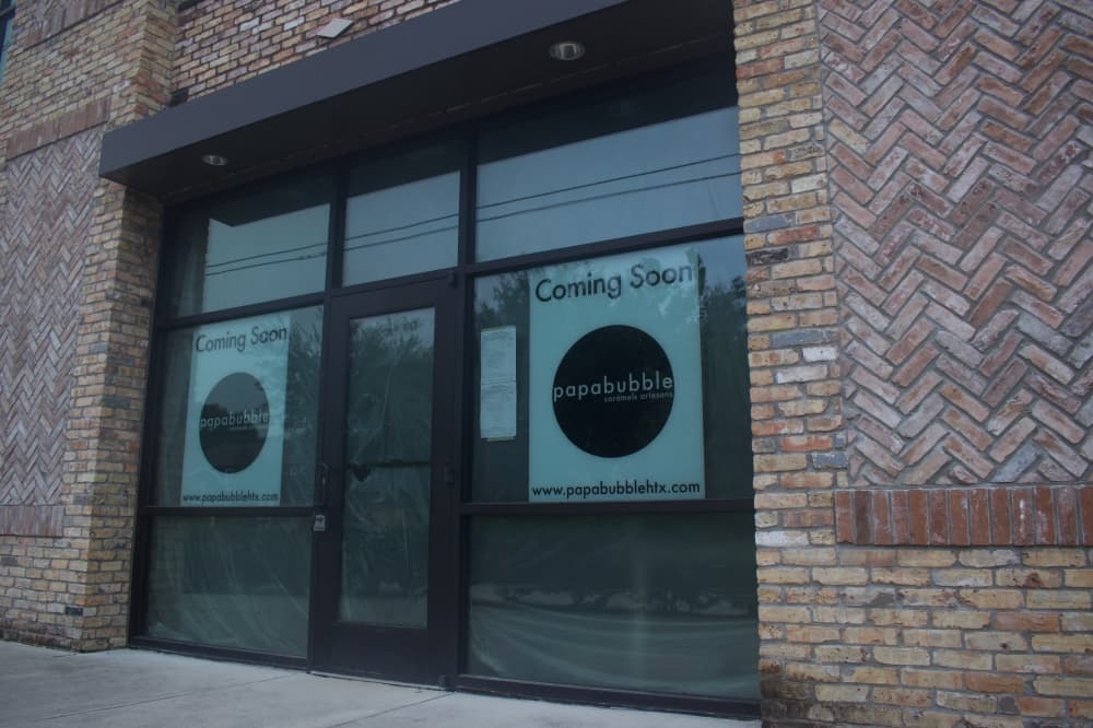 Construction is underway on a new location of the Barcelona-based candy store Papabubble at 927 Studewood St., Ste. 120, Houston. (Leah Foreman/Community Impact)