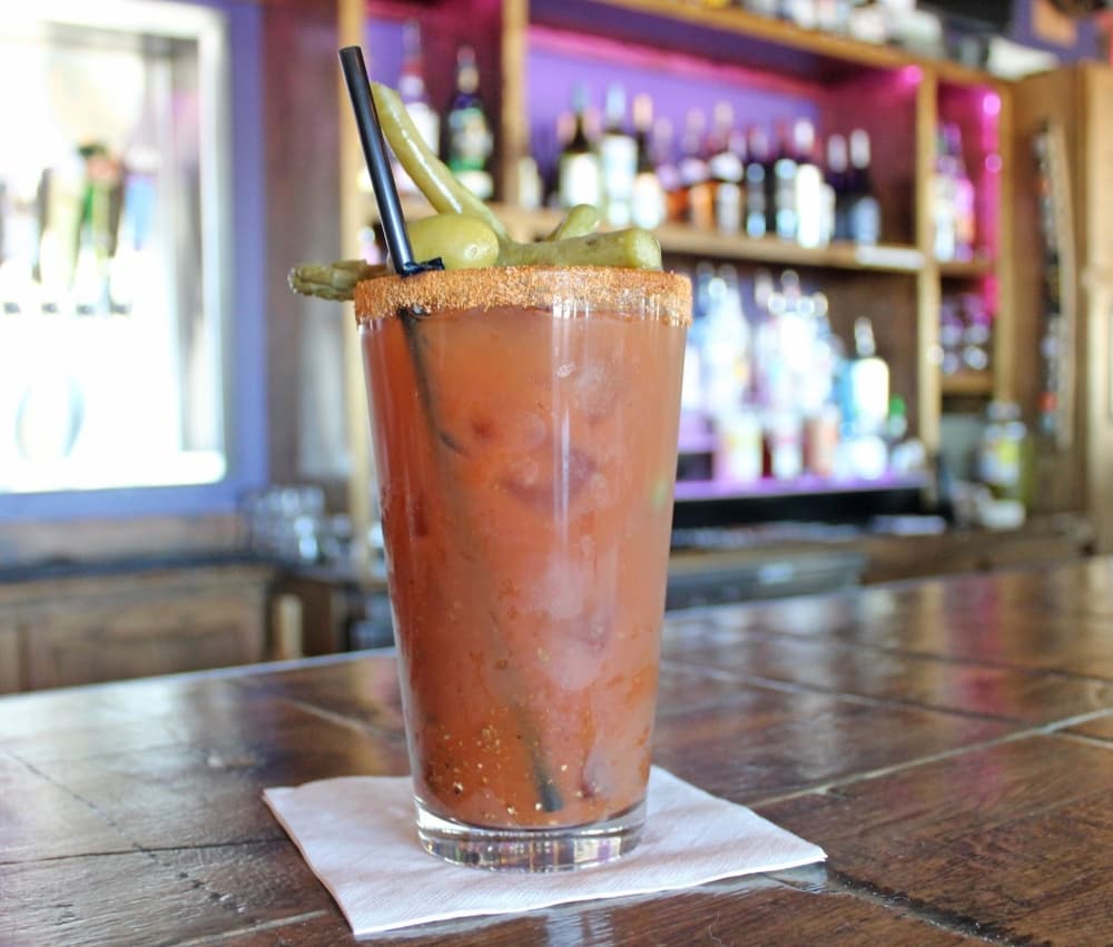 Bourbon Street Breakfast: Leanderthal Vodka, bloody mary mix, pickled green beans, okra, asparagus and lime ($10). (Courtesy Mouton's Southern Bistro) 