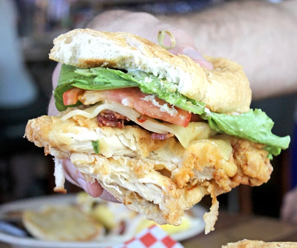 Cade's Club (inspired by son, Cade): grilled or fried chicken sandwich served on French bread with boudin ranch dressing ($14.99). (Courtesy Mouton's Southern Bistro) 
