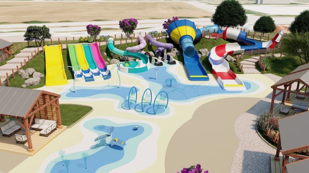 Typhoon Junior will feature five new slides and an extension of the splash pad toward the entrance of the park. (Courtesy Typhoon Texas)