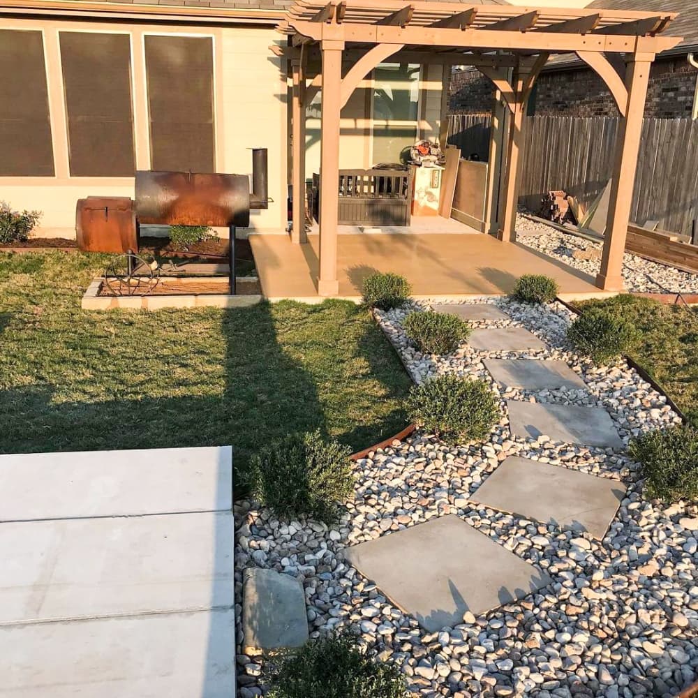 rocks with pavers