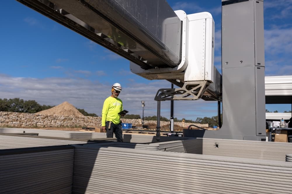 The 3D-printed homes are built using construction technology company ICON's robots. (Courtesy ICON)