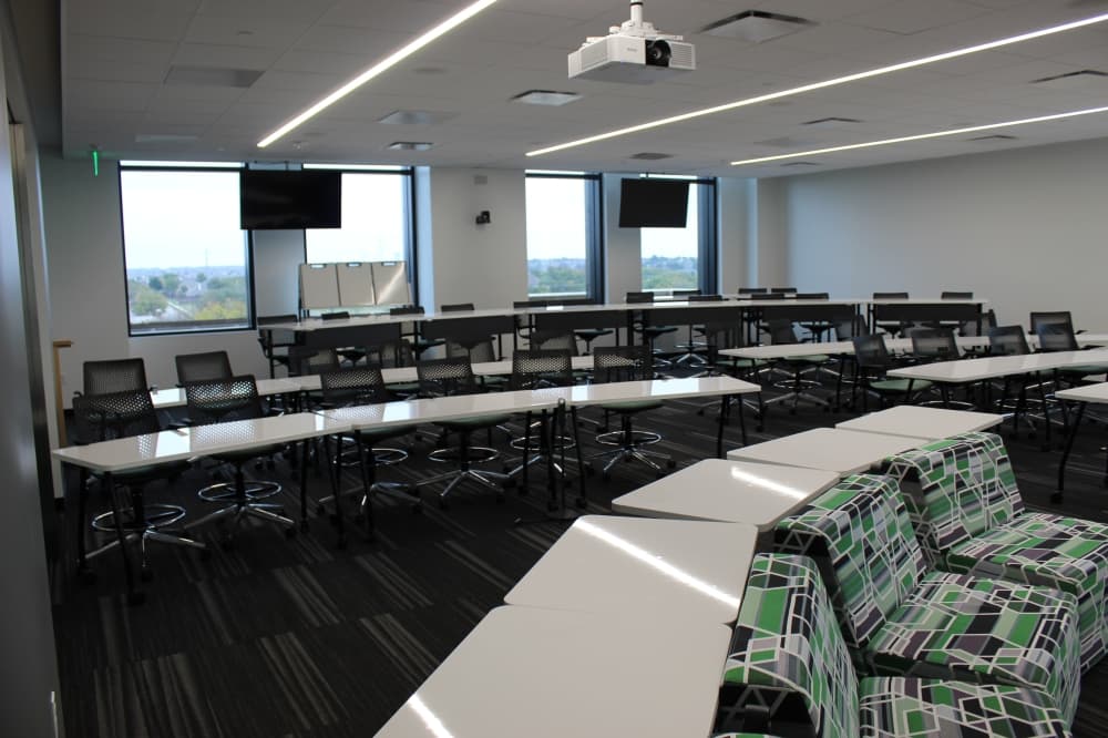 Frisco Landing's classroom sizes will range from 20-160 people with most of the bigger classrooms building on the first and second floors. (Colby Farr/Community Impact)