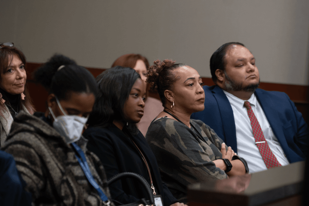 Members of the Fort Bend County community look on as officials announce extended services and funding to programs that aid individuals battling substance abuse and mental health issues. (Courtesy Whitney Radley)