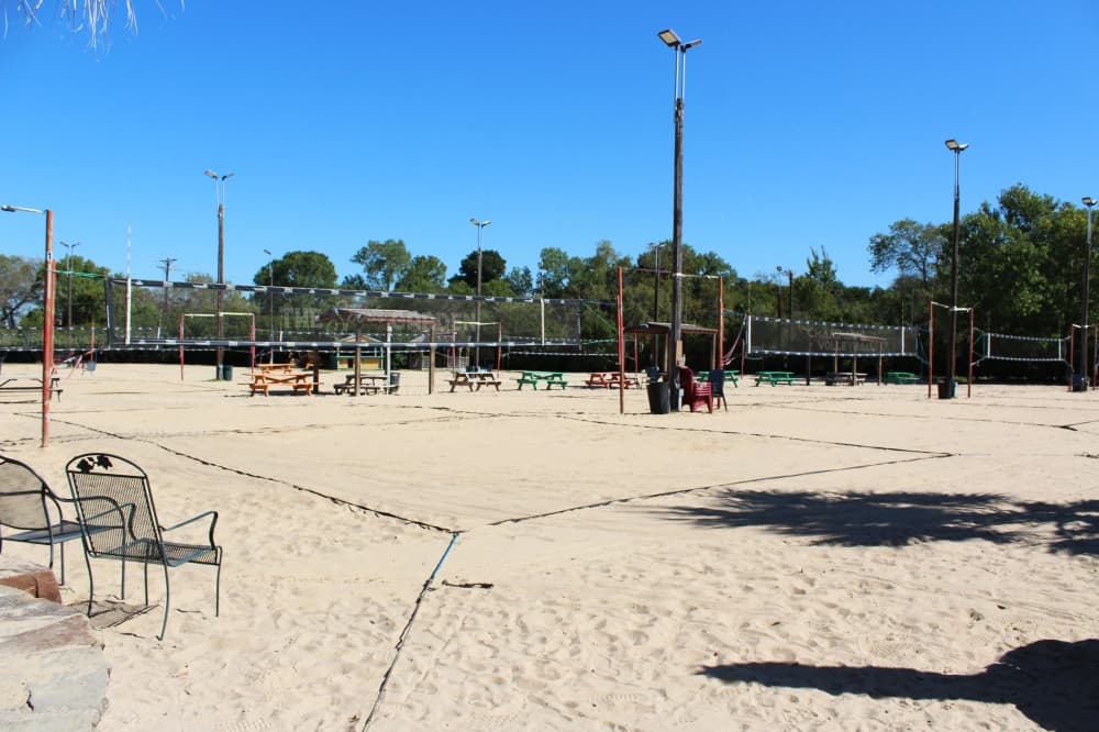 There are 22 regulation sand volleyball courts at The Sports Garden.