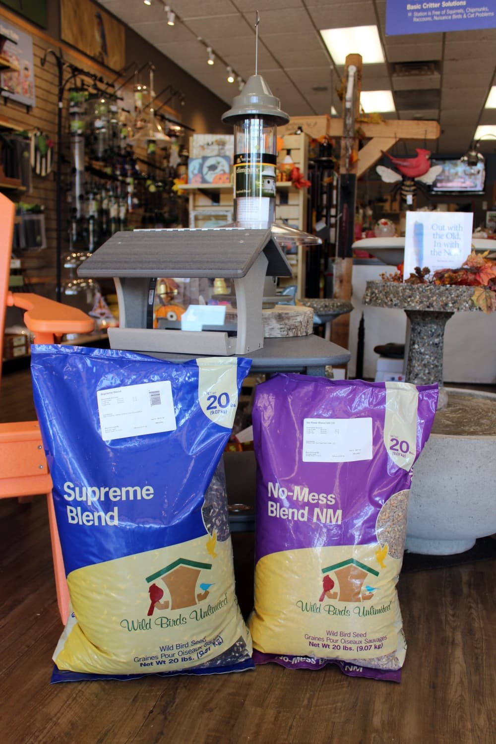 These bird seed blends are some of the top sellers at the store. (Karen Chaney/Community Impact)
