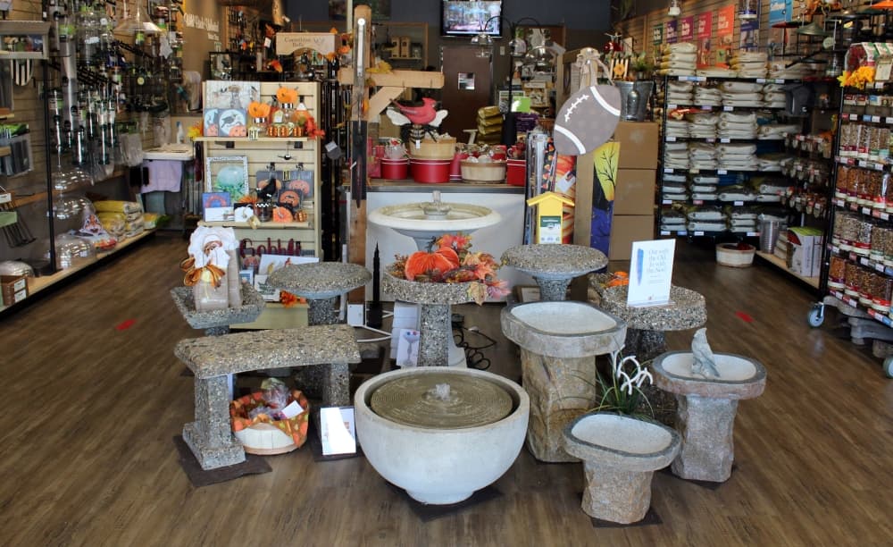 Birds baths are offered at the store and are some of the stores best sellers. (Karen Chaney/Community Impact)