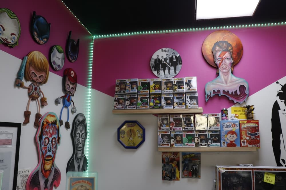 Besides Funko Pop, candy and soda, Stan's Pop Shop also sells artwork. (Ilana Williams/Community Impact Newspaper)