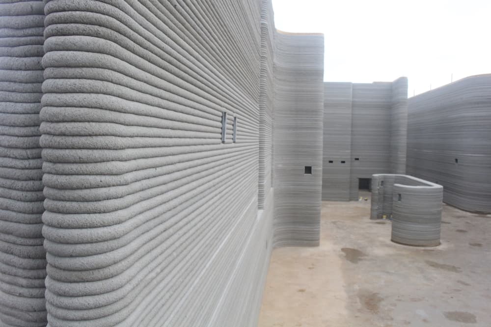 The 3D-printed homes being constructed in Georgetown are meant to provide greater insulation and decrease energy bills. (Grant Crawford/Community Impact)