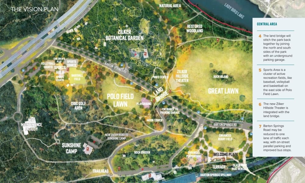 central section of zilker park 