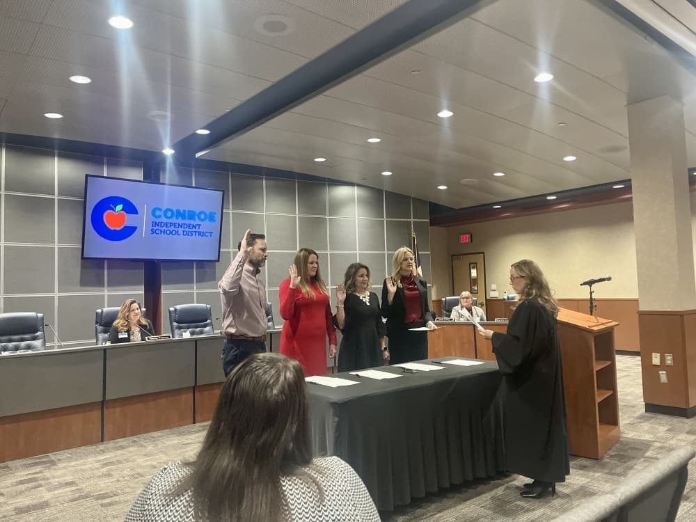 Conroe ISD board of trustees swears in new members