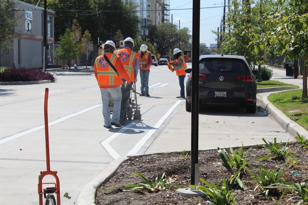 Houston road striping backlog details over 350 requests