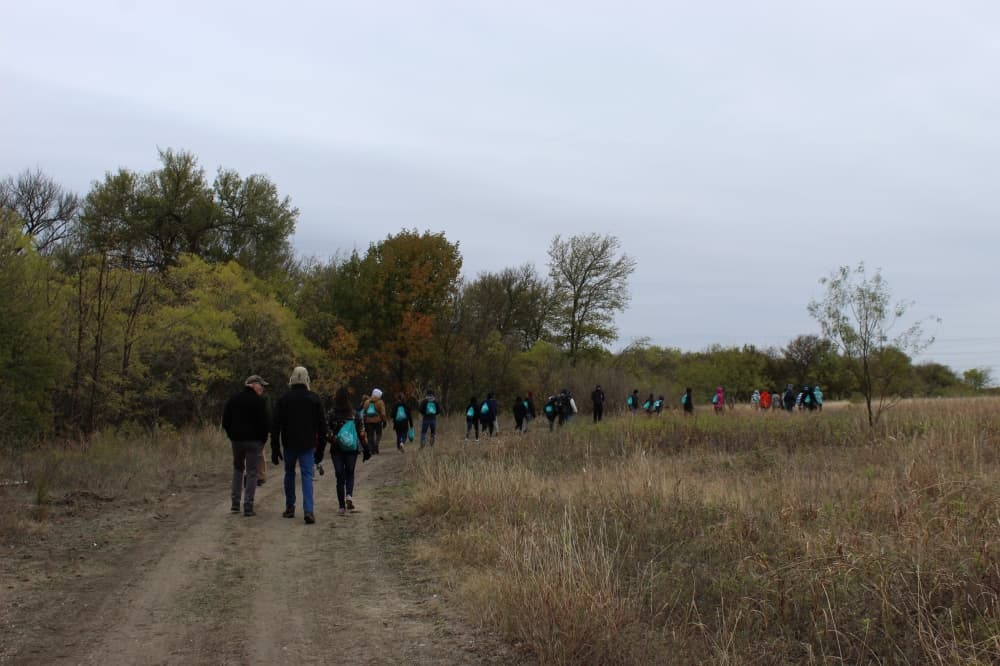 Big Bluestem Trail is a natural, 12-foot-wide trail about 2.28 miles long and features Hackberry and Ash trees. (Colby Farr/Community Impact)