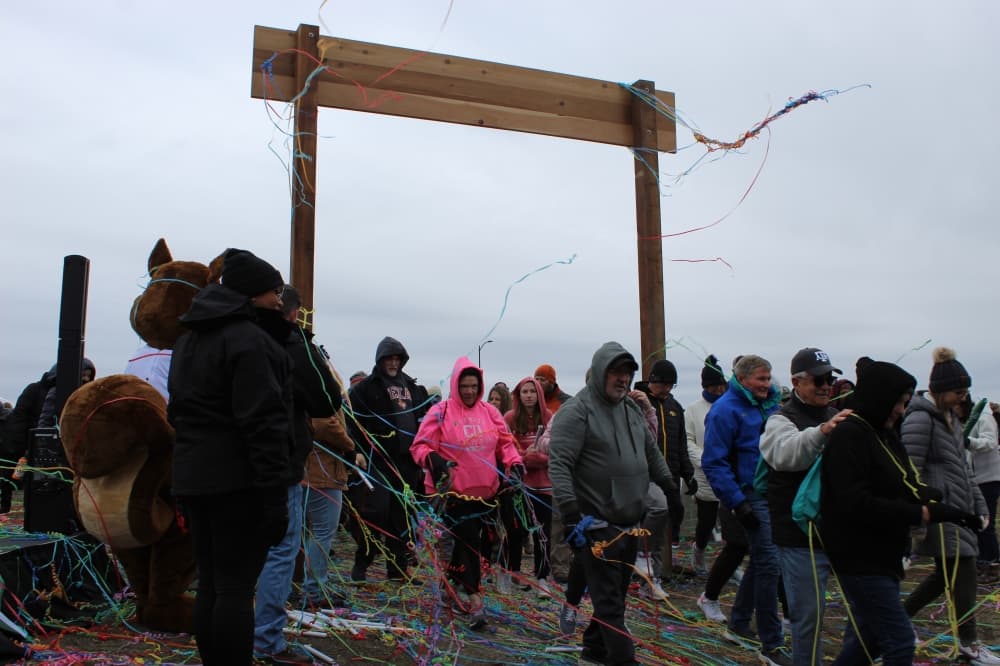 Big Bluestem Trail's first visitors streamed down the trail on Nov. 19 during an inaugural trail walk hosted at Grand Park. (Colby Farr/Community Impact)
