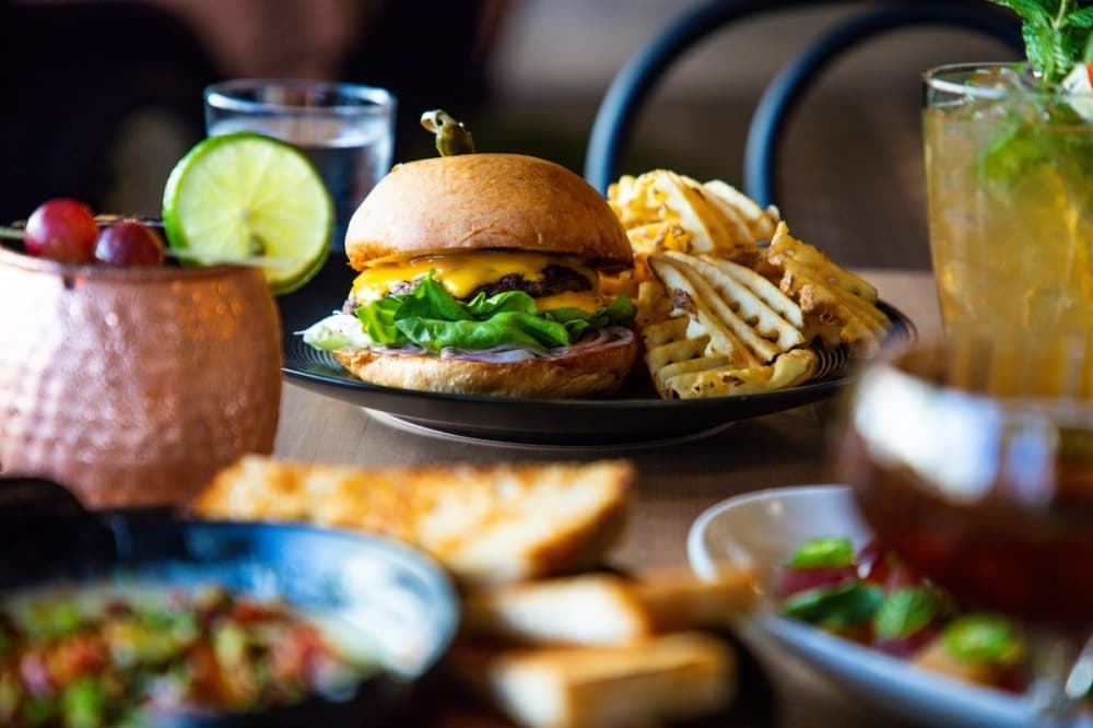 A burger and fries.