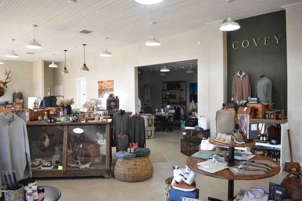 The Covey Apparel Co. relocated to an almost 4,000-square-foot space at 120 W. Main St.in 2022. (Lizzy Spangler/Community Impact)