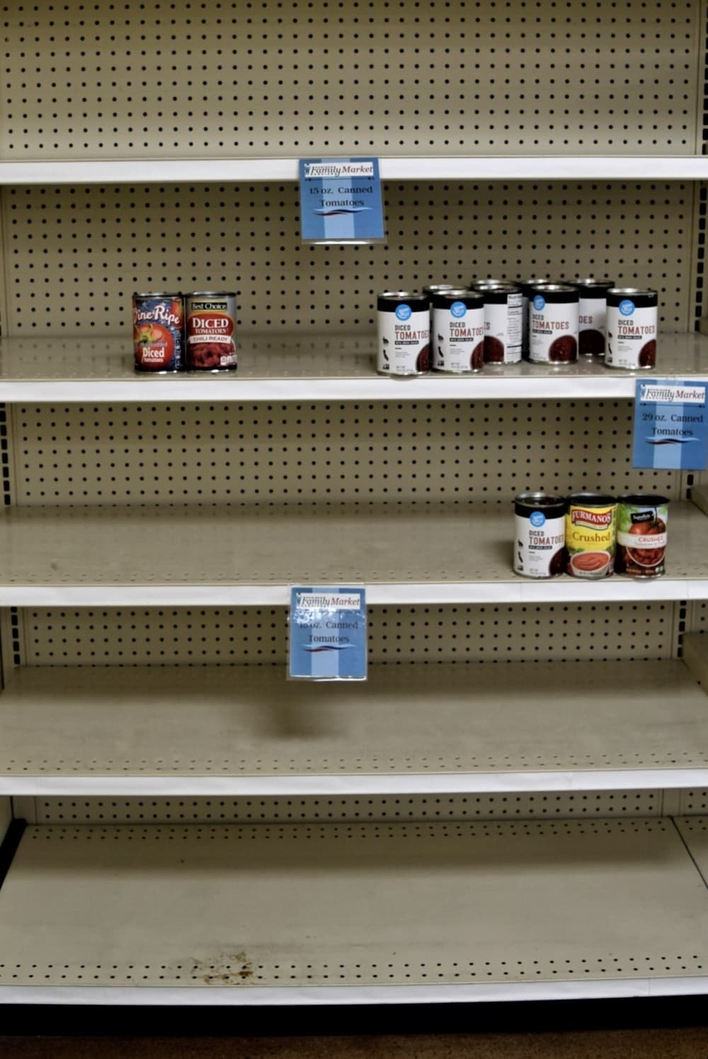 The Frisco Family Services Market is experiencing bare shelves, even as inflations drives up local needs. (Courtesy Frisco Family Services)