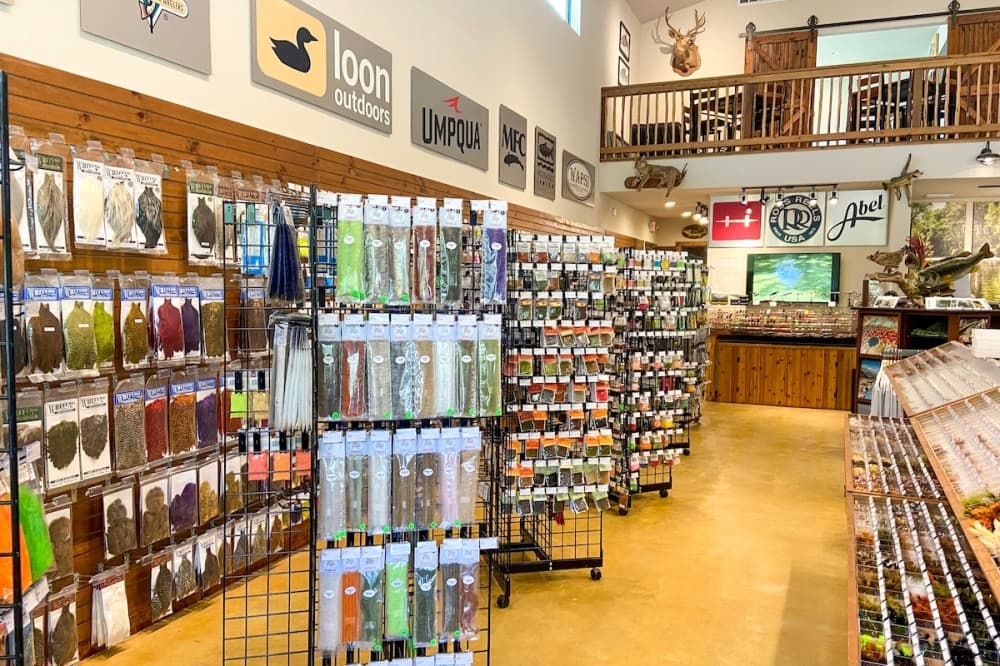 interior of fly fishing shop