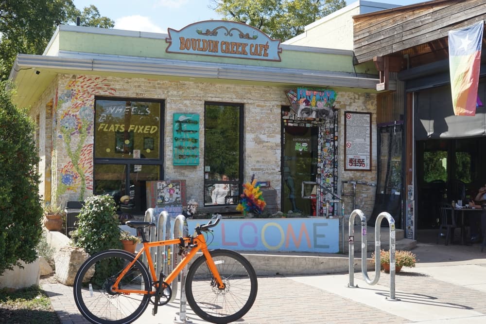 Bouldin Creek Cafe’s current location was once home to a tire shop that Leslie Martin to had used for repairs.(Katy McAfee/Community Impact)