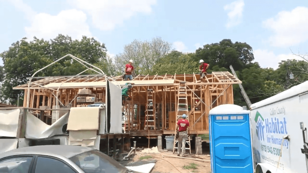 Jimmy Ball's house during the process to repair and rebuild. (Habitat for Humanity of Collin County)