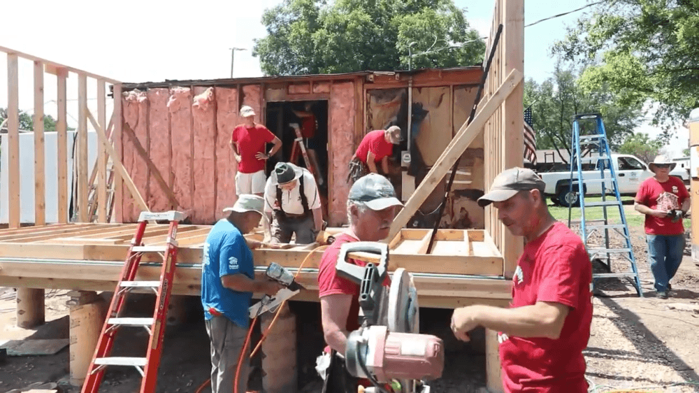 Jimmy Ball's house during the process to repair and rebuild. (Habitat for Humanity of Collin County)