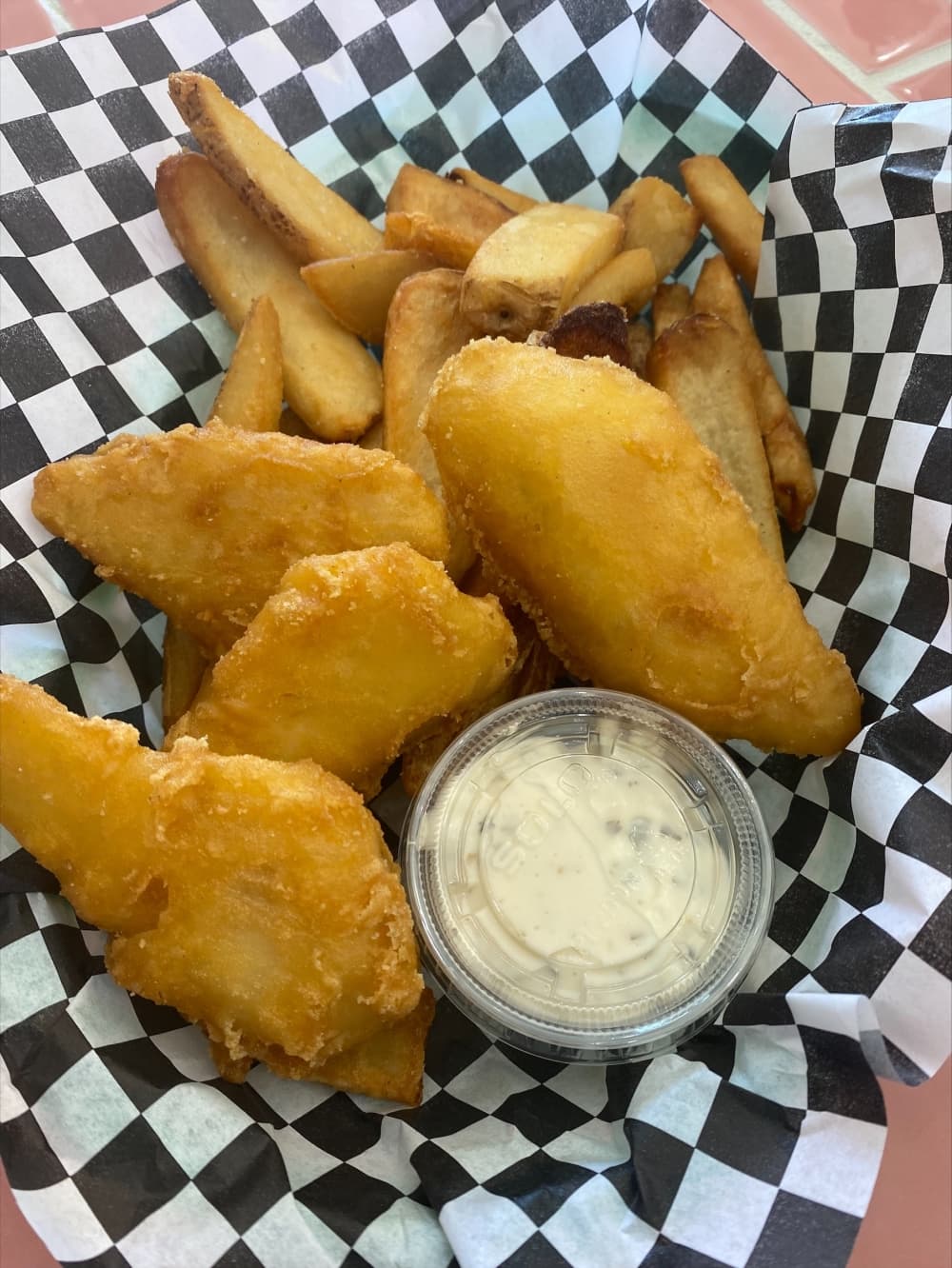Fries and a real cane sugar soda are included alongside the Fish Basket Combo ($12). (Courtesy of Magnolia Eats & Treats)