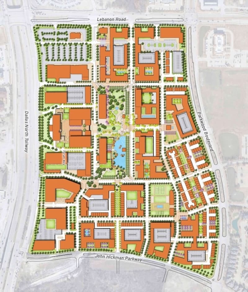 New plans have been unveiled for the area previously known as Wade Park in Frisco. (Rendering courtesy The Mix)