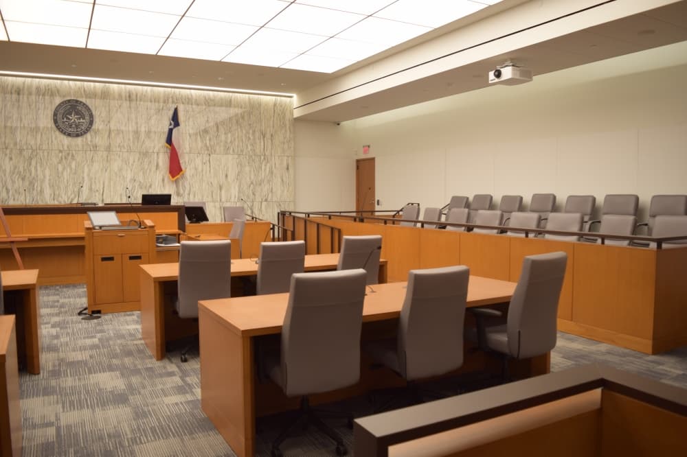 The Travis County Civil and Family Courts Facility includes 25 court rooms. (Darcy Sprague/Community Impact)