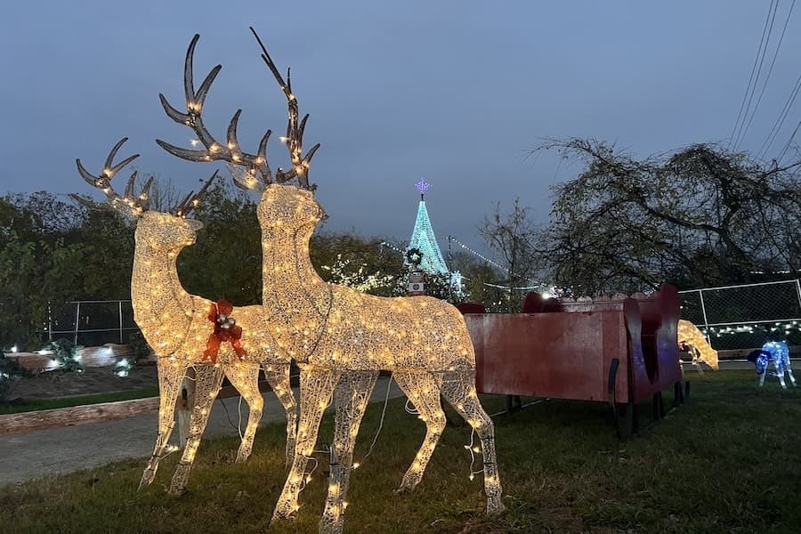 Sights & Sounds of Christmas features light fixtures and displays throughout the venue. (Zara Flores/Community Impact)