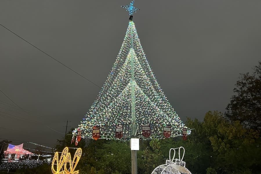 Sights & Sounds of Christmas features light fixtures and displays throughout the venue. (Zara Flores/Community Impact)