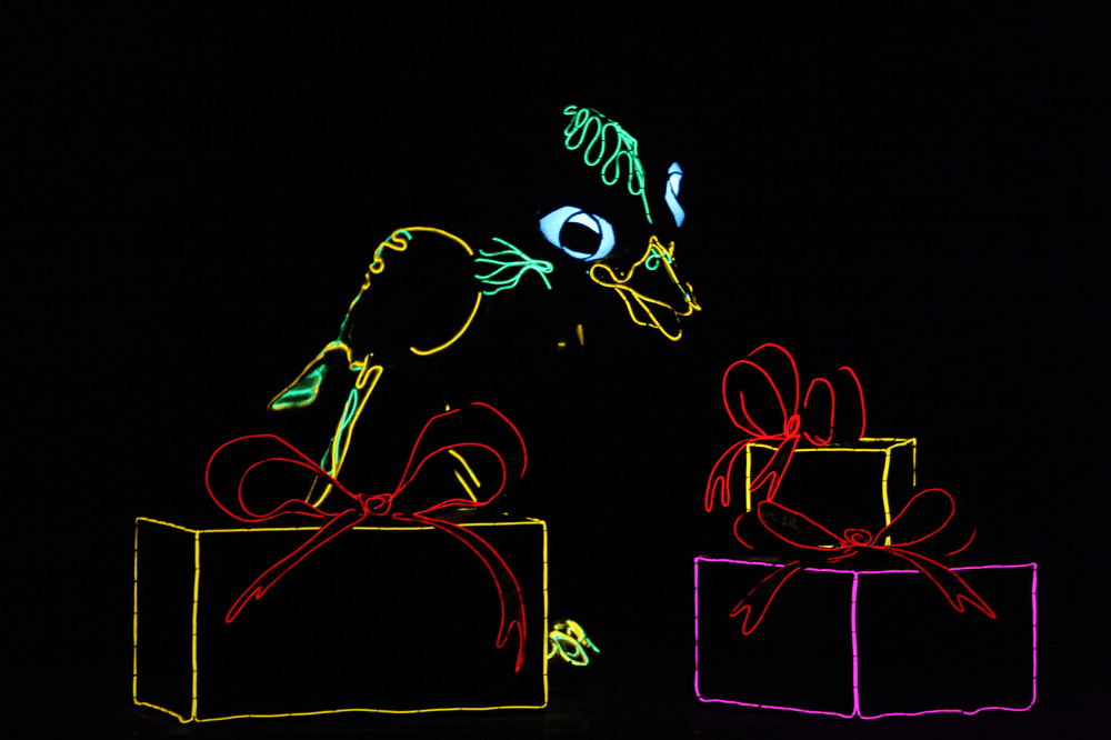Lightwire Theater features electroluminescent artistry and storytelling in complete darkness. (Courtesy Lightwire Theater)