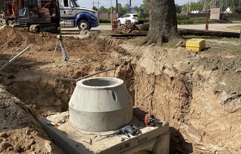 Work is ongoing for the Riverbend drainage project, estimated for completion in Spring 2023. (Courtesy City of Sugar Land)
