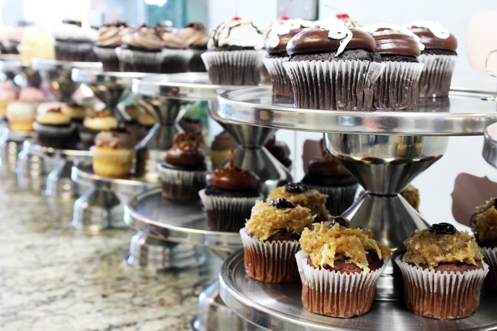 
Individual cupcakes are sold for $3.95 or bought by the dozen for $42.