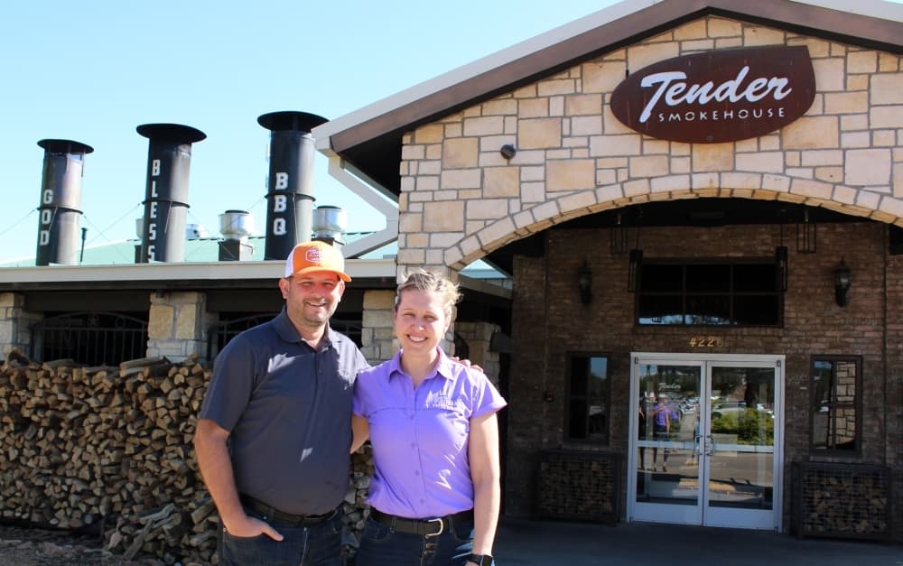 Terrance Grant is the operations director and Cassie Drummond is the general manager of Tender Smokehouse in Frisco. (Karen Chaney/Community Impact)