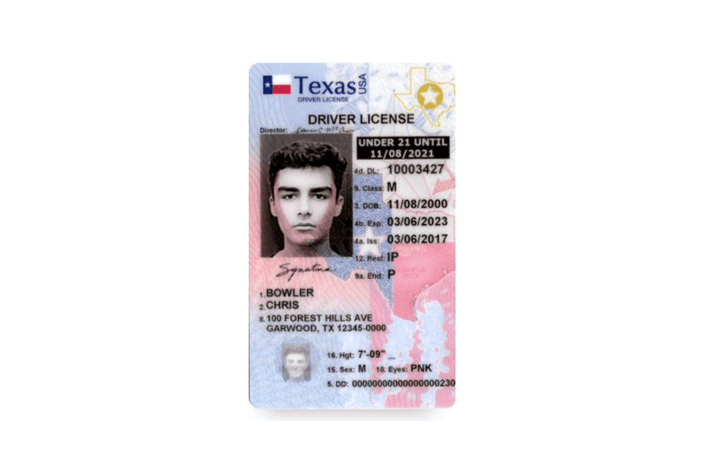 A sample REAL ID-compliant license.