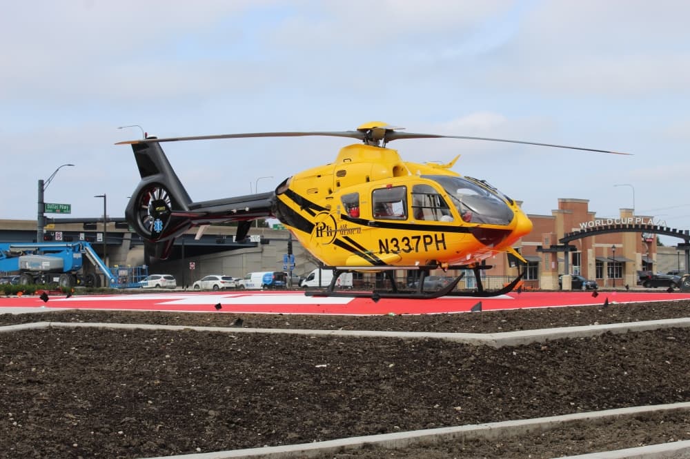 The $91 million project included construction of a helipad outside the patient tower. (Colby Farr/Community Impact)