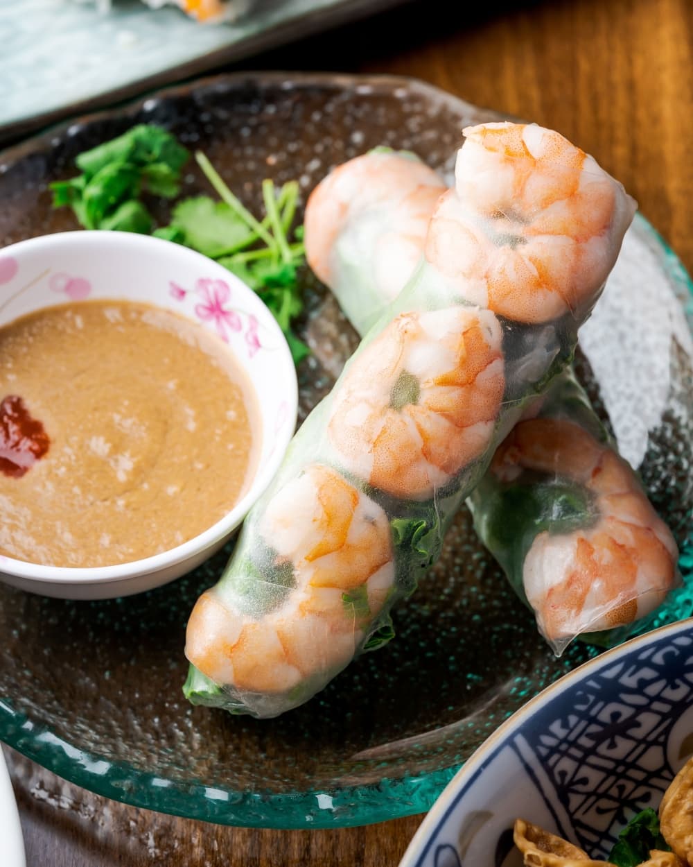 Shrimp spring roll ($5) is fresh veggies, lettuce, crispy wontons with shrimp wrapped in rice paper. (Courtesy Rakuu)
