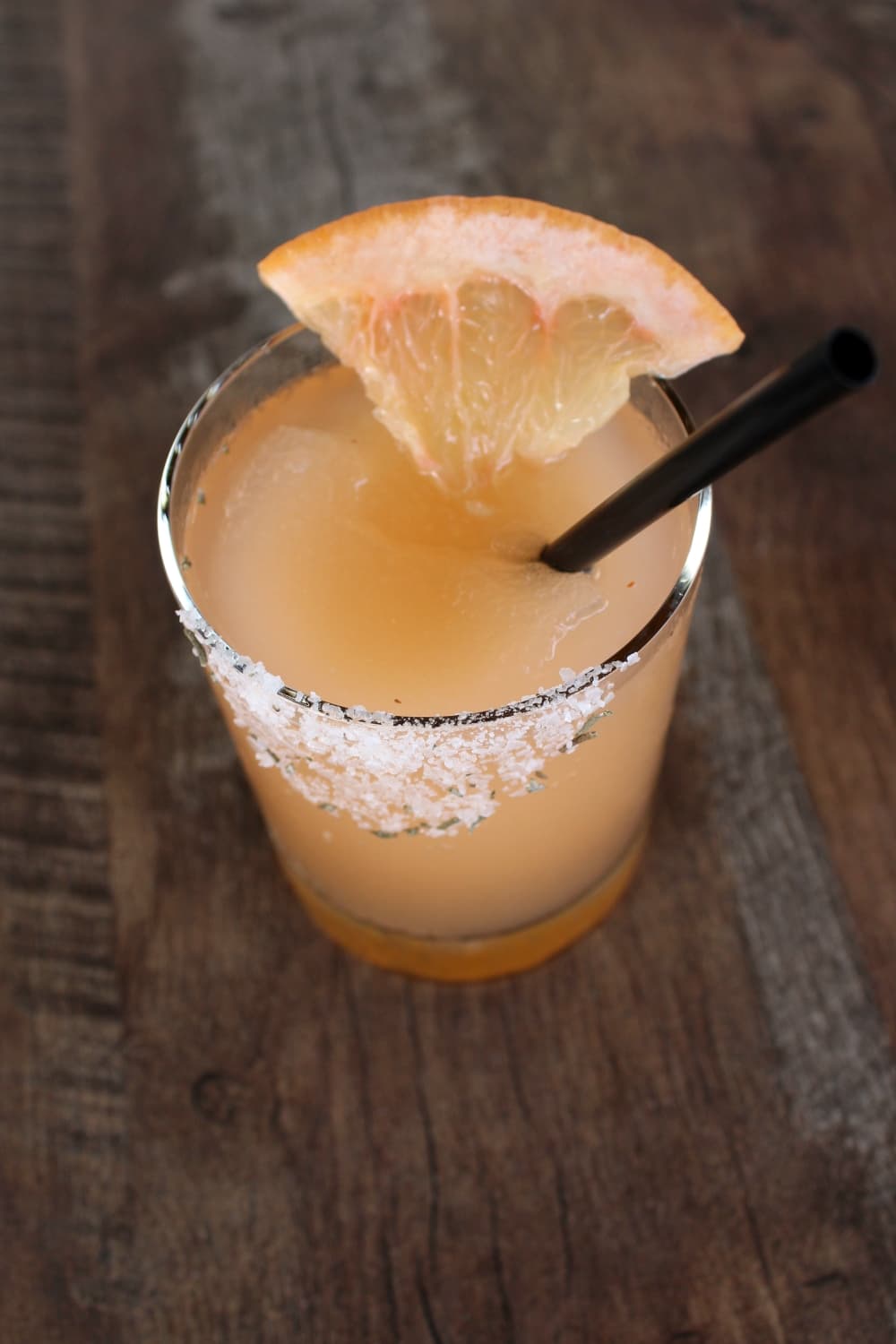 Frozen Paloma ($12) is made with Cazadores Cristolino, grapefruit and rosemary salt. (Karen Chaney/Community Impact)