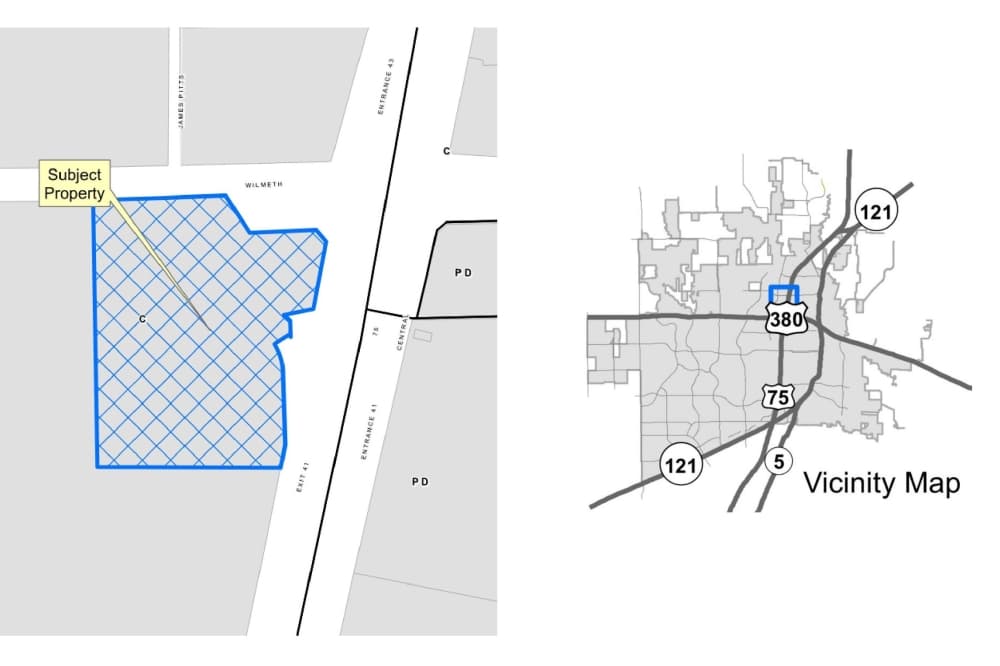 The proposed dealership is located at the southwest corner of Wilmeth Drive and North Central Expressway in north McKinney. (Courtesy city of McKinney)