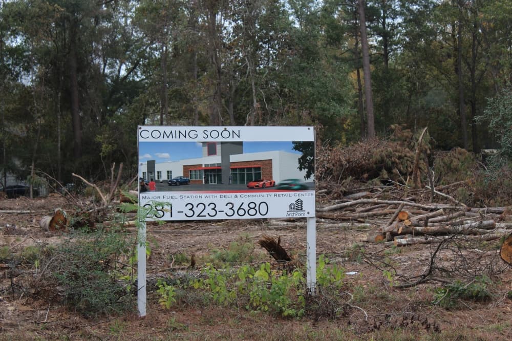 ArchPoint Capital, LLC. is developing a new retail center and gas station at the corner of FM 1485 and Pinebrook Drive in New Caney. (Emily Lincke/Community Impact)