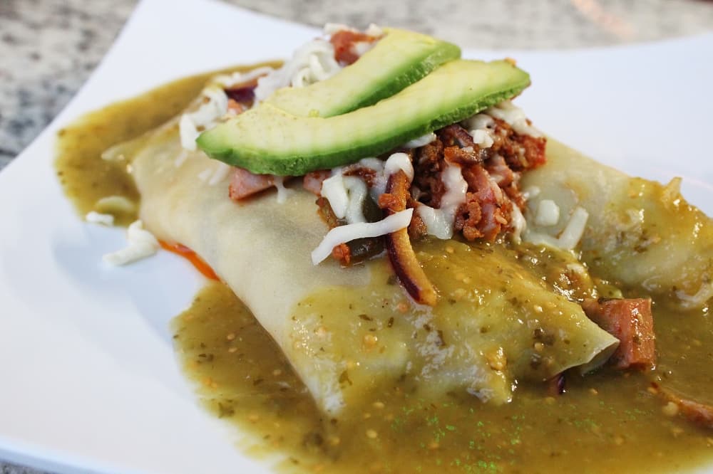 Mexican crepe with avocado