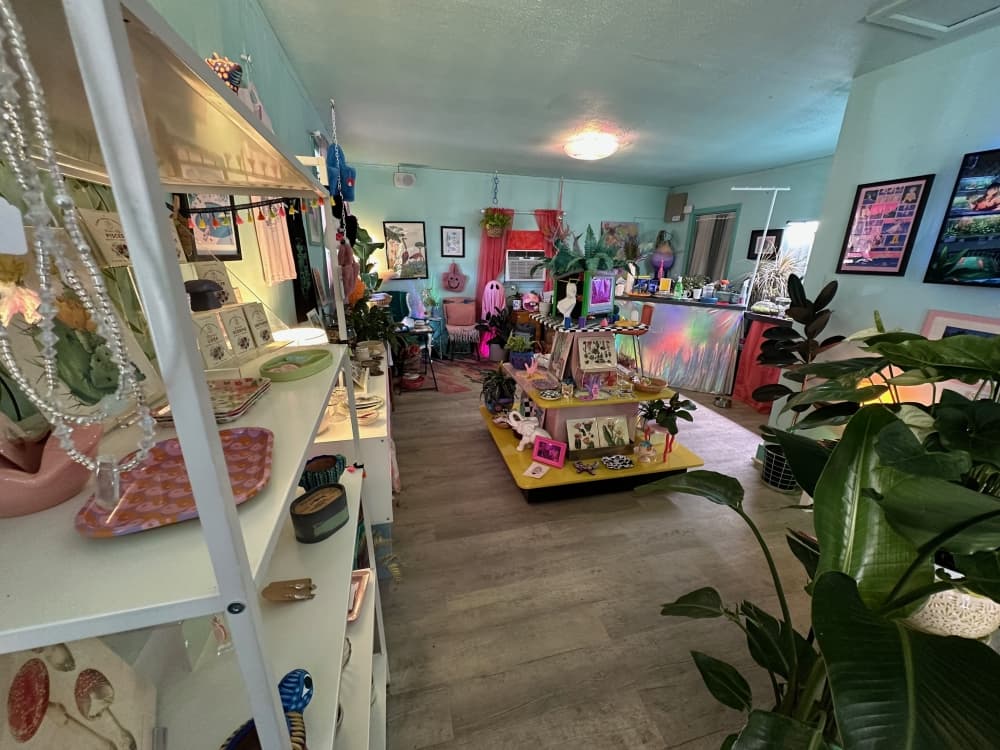 Artists who keep their creations on display at the gift shop switch them around regularly to bring in new items. (Sumaiya Malik/Community Impact)
