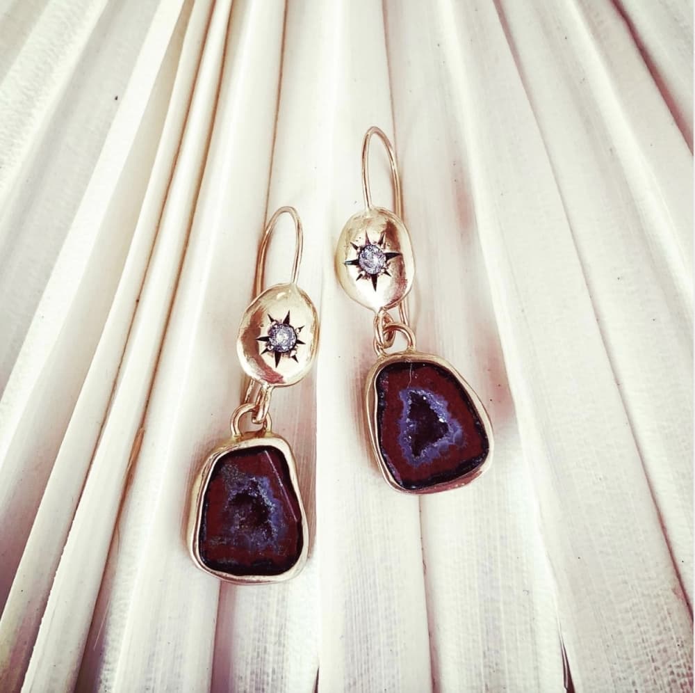 purple earrings 