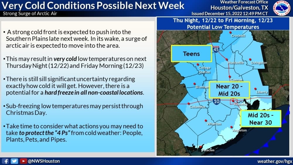 Tips to protect pipes, keep pets safe as below-freezing temperatures are set to hit the Houston area Dec. 22-23